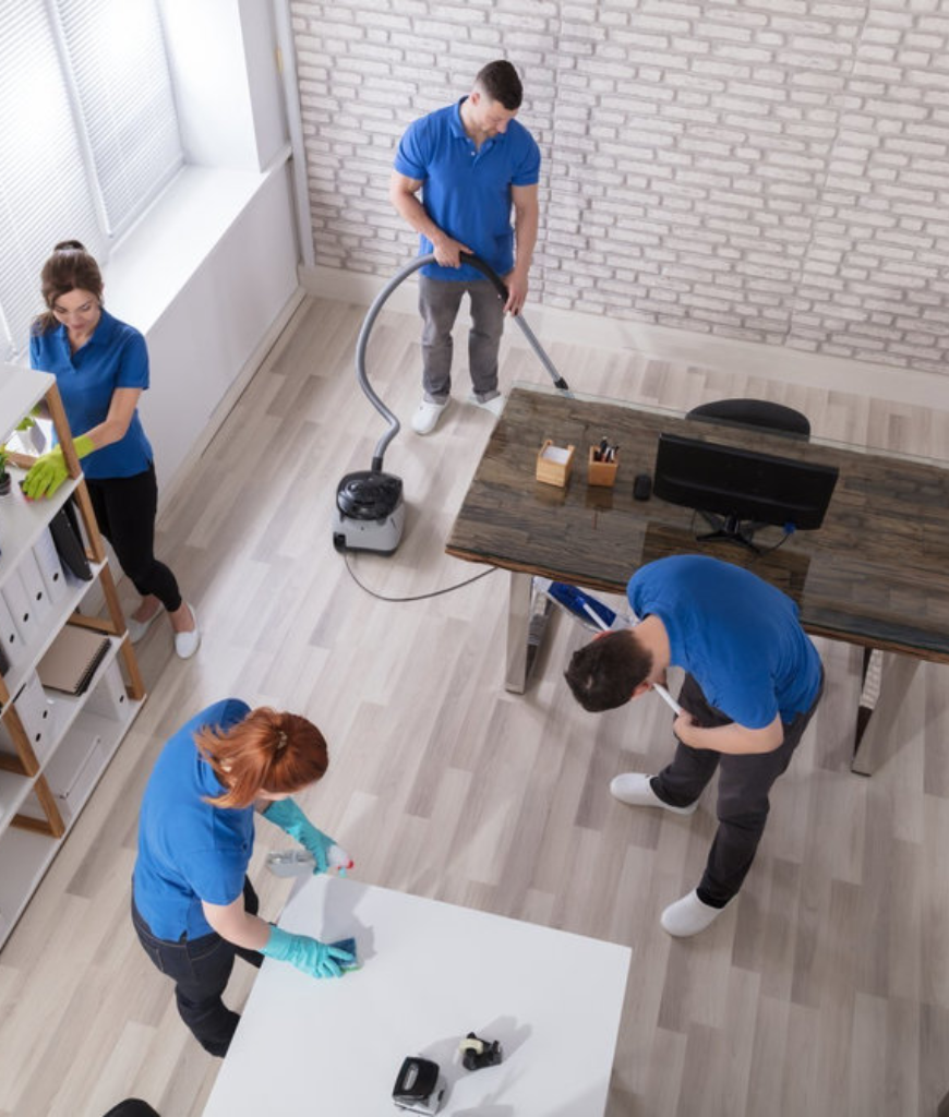 professional furniture cleaning service in progress